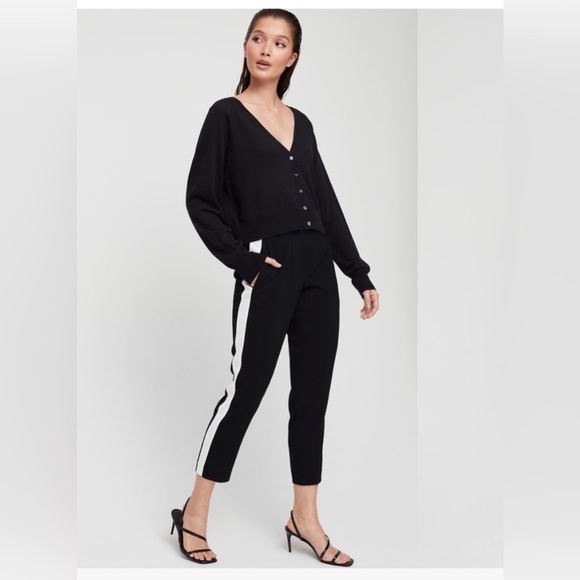 -Babaton Conan Pants black with white stripe size 8 - Picture 1 of 11